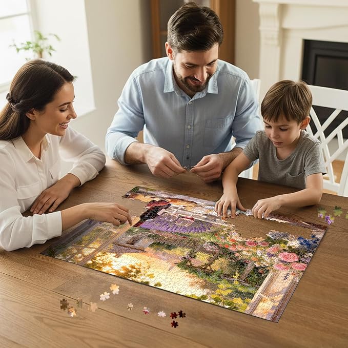 Cottage Garden Wine Puzzles for Adults 1000 Pieces,Challenging Jigsaw Puzzles for Adults,Difficult Impossible Puzzle for Family Game Night,Puzzle with Letters on Back,Recycled Paper Jigsaw Puzzle