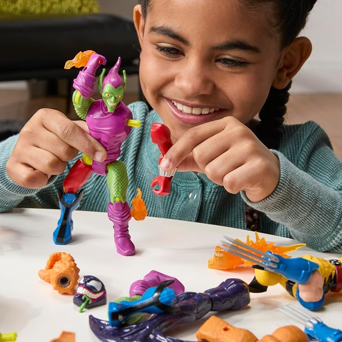MixMashers Marvel Green Goblin Custom Spider-Man Mix-and-Match Deluxe Action Figure & Accessories, 5-Inch-Scale (12 cm) Super Hero Toys, Ages 4+