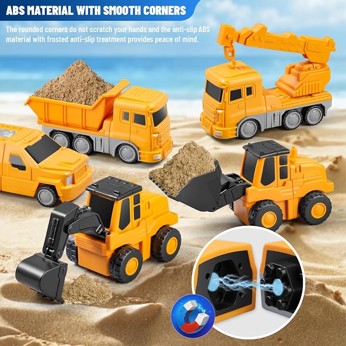 Magnetic Building Blocks STEM Transform Engineering Car Toys | Ages 3-8, Montessori Sensory Educational, Autism-Friendly, Creativity-Igniting