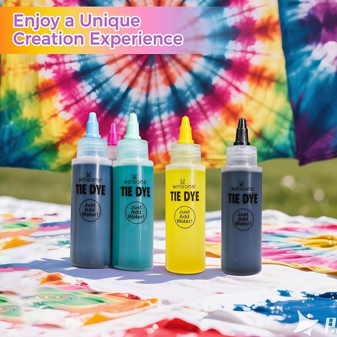 30 Colors Tie Dye Kit, Tie Dye Set for Kids, Pre-Filled Tye Dye Bottles, Non Toxic Permanent Fabric Dye Art Set, Easy DIY Fabric Art - Create Fun (30 Colors)