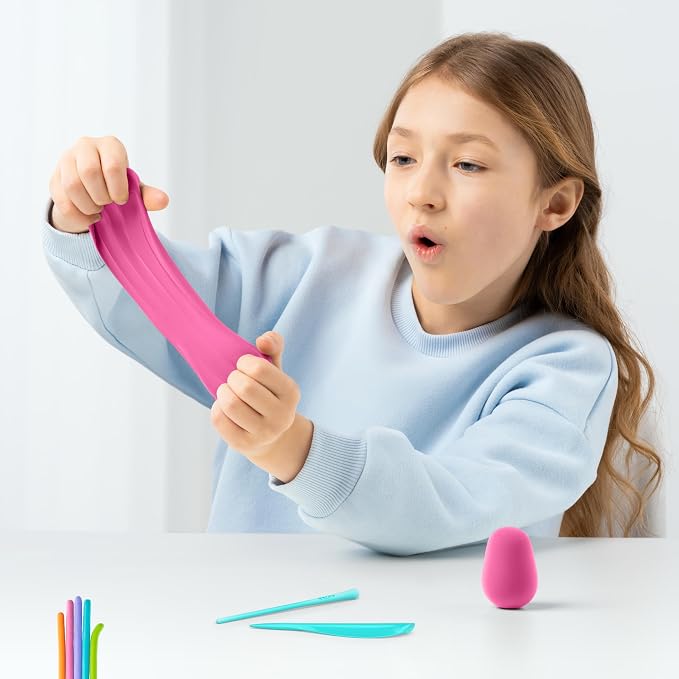 HEY CLAY Colorful Modeling Air Dry Clay for Kids 6 cans with Fun Interactive Instructions App - Kids Activities Age 3+ (Ocean: Clownfish, Discus Fish, EEL)