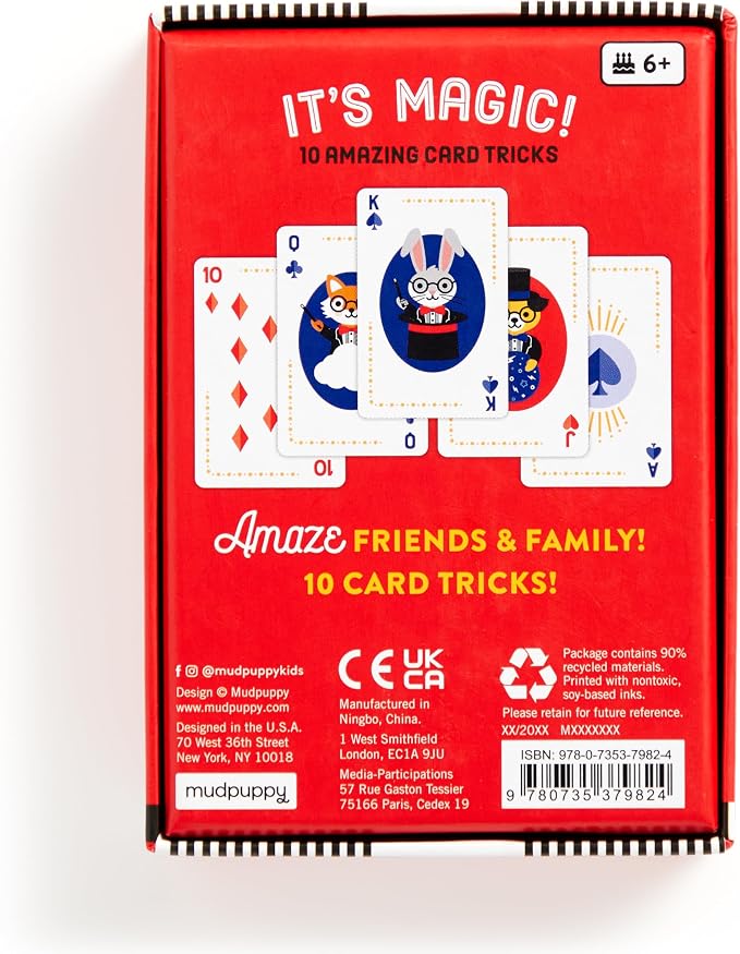 Mudpuppy It's Magic! – Animal Version of Classic Kids Card Tricks Card Game with Cute Illustrations of Animals for Children Ages 4 and Up, 2-4 Players