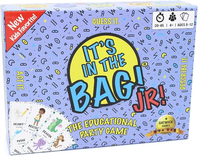 It's in The Bag! Jr. - A Charades Game for Kids and Family! - Interactive Picture Charades Board Games for Family Night, Board Games for Kids 4-6/6-8/8-12