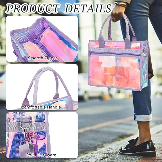 Fammart Mesh Beach Bag for Women, Large Beach Toy Pool Bag with Zipper Pocket, SandProof Cruise Essentials 2026 Family Travel