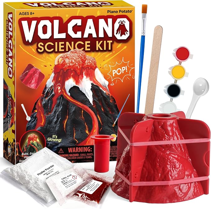 Volcano Science Kit for Kids – Erupting Volcano Making Kit, STEM Project & Science Experiment Kit, Non-Toxic Materials