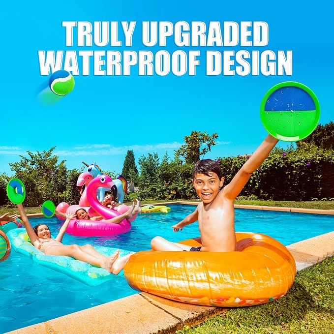 Toss and Catch Ball Set & Paddle Ball, Outdoor Games for Kids Toys, Christmas Family Games, Beach Pool Camping Yard Game Outside Toys, Gifts for Boys Girls 3 4 5 6 7 8 9 10 11 12 Years Old