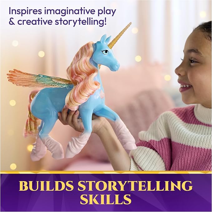 Unicorn Academy, Interactive Glow Magic Skywind Unicorn Toy with Magical Lights & Sounds, Dolls & Unicorn Toys for Girls, Birthday Gifts for Ages 4 and up