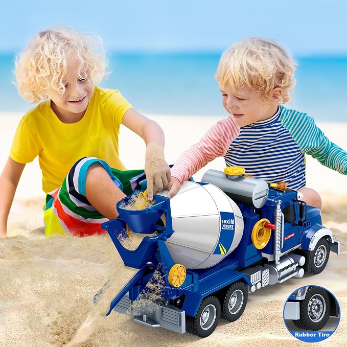 SpringFlower Toddler Trucks Toy, Large Mixer Truck Toy with Lights & Sounds, Truck Vehicle Boy Toy for 3 4 5 6 Year Old Boys, Christmas Birthday Gifts for Boys & Girls