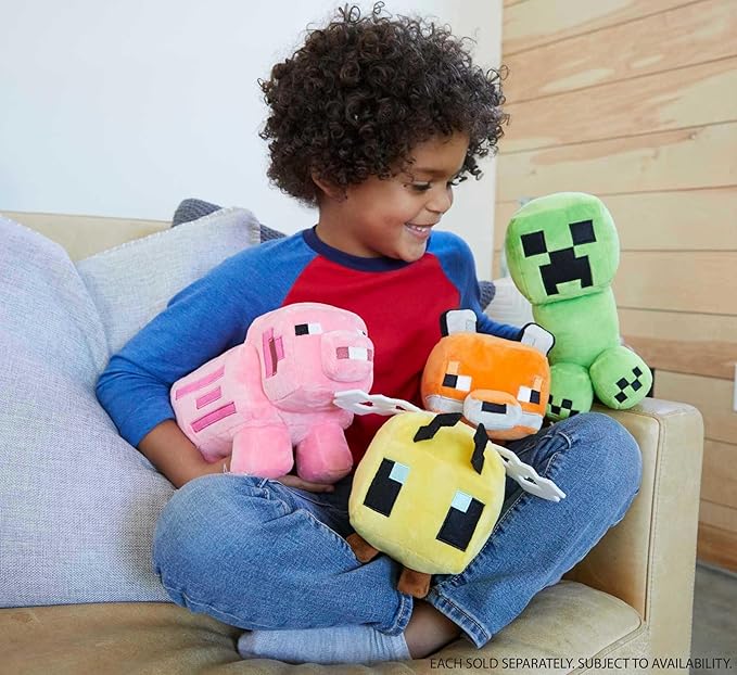 Mattel Minecraft Basic Plush Character Soft Dolls, Video Game-Inspired Collectible Toy Gifts for Kids & Fans Ages 3 Years Old & Up