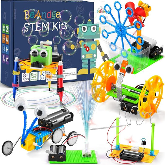 BeAndge STEM Kits for Kids Age 6-8 8-10 - Boy Gifts for 6 7 8 Year Old Boys Birthday Gift, STEM Toys for Age 8-13, Science Kits for Kids 5-7 8-12, Robotics Experiment Engineering Robot Building Crafts
