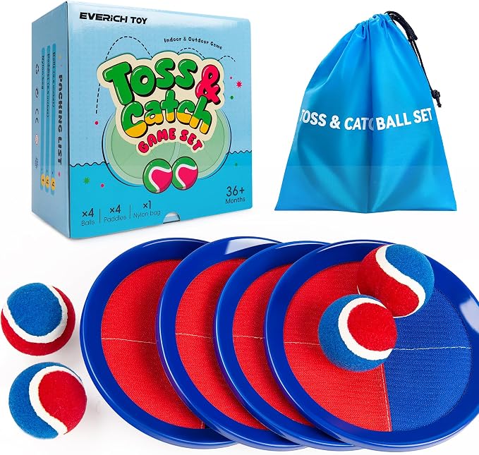 Upgraded Toss and Catch Ball Game Set, Beach Pool Toys Outdoor Games for Kids Toys, Outside Family Lawn Yard Games, for Boys Girls 3 4 5 6 7 8 9 10 11 12 Years Old