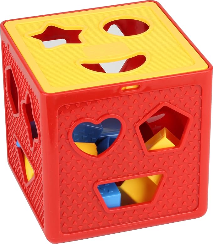 Play22 Baby Blocks Shape Sorter Toy - Childrens Blocks Includes 18 Shapes - Learning Color Recognition - Colorful Sorter Cube Box - My First Baby Toys - Toys Gift for Boys & Girls