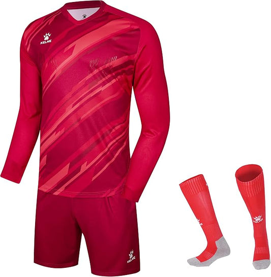 KELME Soccer Goalkeeper Jersey Pro Set Uniform - Padded Goalkeeper Shirt Shorts Socks - Men's Goalie Jersey Adults Kids
