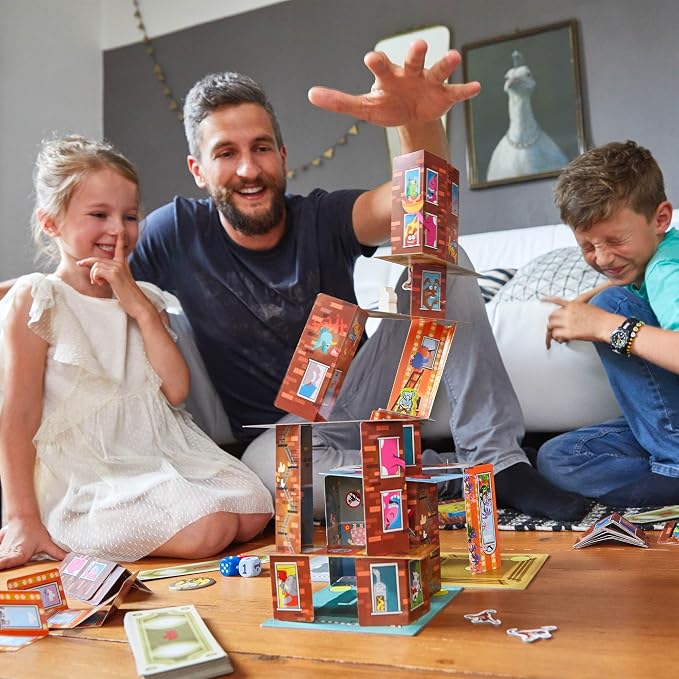 HABA Rhino Hero Super Battle - Exciting 3D Stacking Board Game for Kids & Adults, Fun Family Games, Stacking Card Games for Kids, Made in Germany