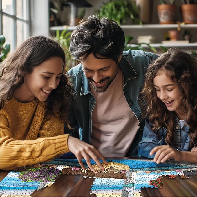 White Mountain 1000 Piece Jigsaw Puzzle Scenic Summer Beach Puzzles with Large Pieces Gift for Adults and Family 24"x30" - Low Tide