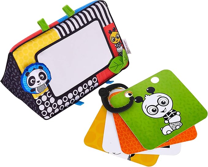 Baby Einstein Flip for Art High Contrast Floor Activity Mirror with Take Along Cards, Tummy Time Play, Newborn+