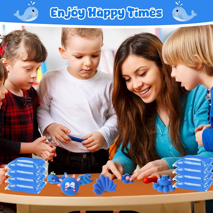 VioraWhite 72 Pcs 38oz Air Dry Clay Bulk Modeling Ultra Lightweight Foam Modeling Clay for Kids Adults DIY Gifts Party Arts Crafts and School Project Supplies(Blue)