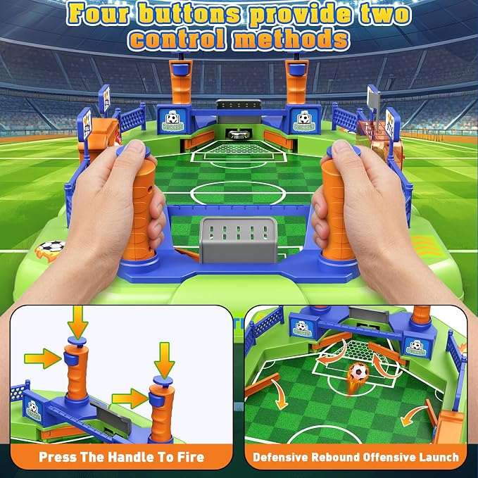 Fortand Soccer Board Game for Kids, Mini Foosball Table Game for Boys & Girls Ages 3 4 5 6 7 8-12, Finger Football Pinball Interactive Table Games Indoor Sports Soccer Toy Birthday Gifts for Kids 5-8