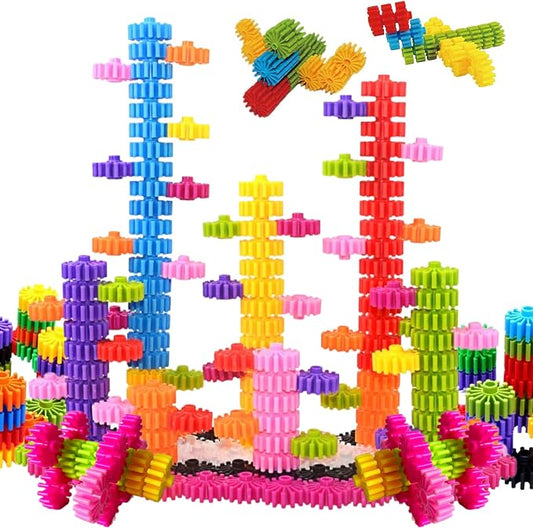 STEM Building Blocks Toys for Kids – Educational and Safe Gear Interlocking Construction Playset – Develop Creativity Preschool Brain Teaser Toys Gift for 3 4 5 Years Old Kids Boys Girls