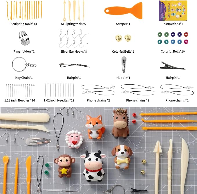Polymer Clay 82 Colors, Modeling Clay for Kids, Non-Sticky Oven Bake Clay with Sculpting Tools and Accessories, Halloween Christmas Gift for Children and Artists