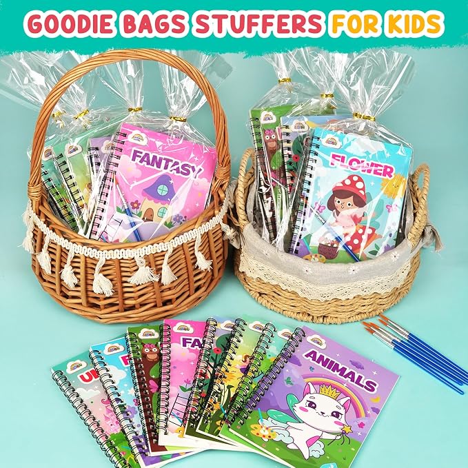 ZMLM 24 Water Coloring Books for Kids Party Favors - Bulk Mini Coloring Books for Kids Ages 4-8,Small Birthday Goodie Bag Stuffers School Teacher Return Gift Art Crafts Classroom Prizes (Fairy)