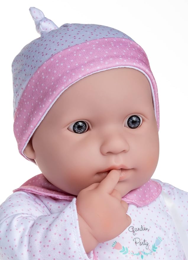 La Baby Caucasian 20-inch Small Soft Body Baby Doll | JC Toys - La Baby | Washable |Removable White and Pink Outfit w/Hat, Pacifier & Magic Bottle | for Children 12 Months +