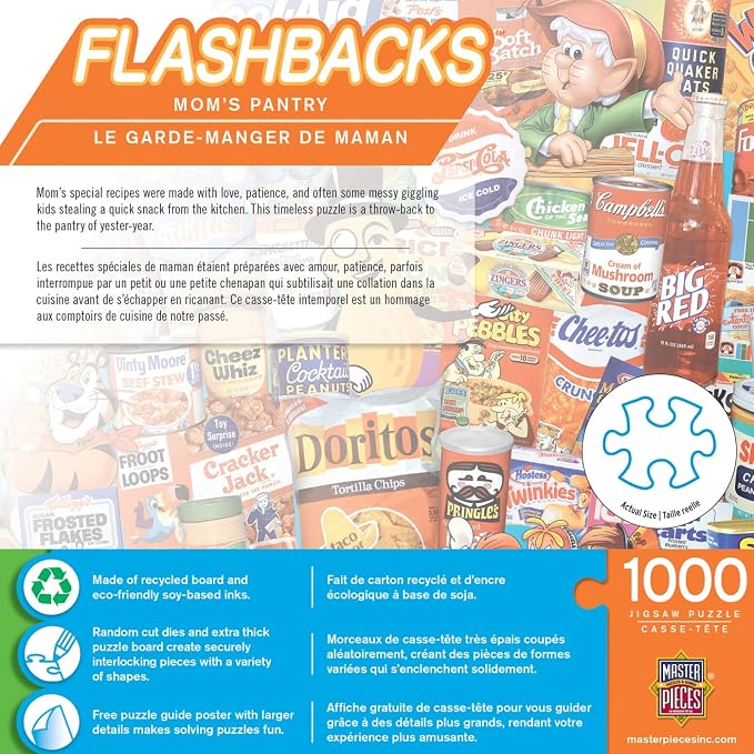 MasterPieces Puzzles 1000 Pieces Mom’s Pantry Collage Jigsaw, Vintage Kitchen Artwork, Jigsaw Puzzles 1000 Pieces, Random Cut, Non Glare Matte Finish, Bonus Poster, Recycled Board, Giftable Display