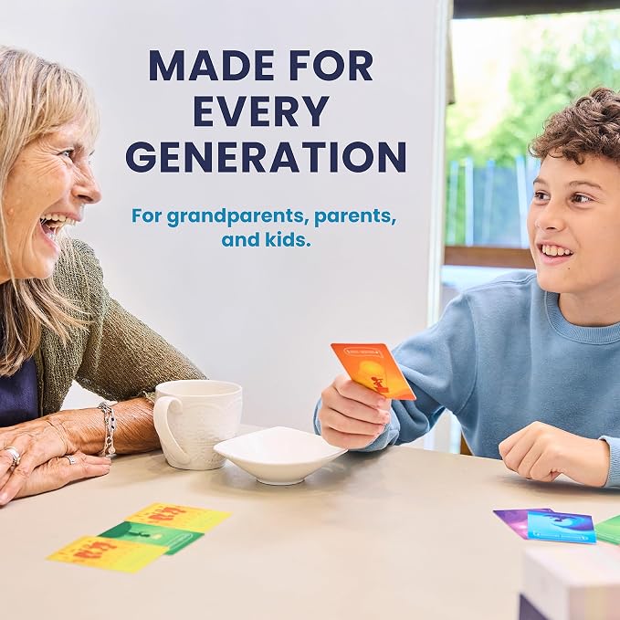 True Talk Family Edition Conversation Starter Card Game, 200 Conversation Cards for Kids and Families, Screen Free Family Game for Dinner, Game Night, Road Trips and Holidays