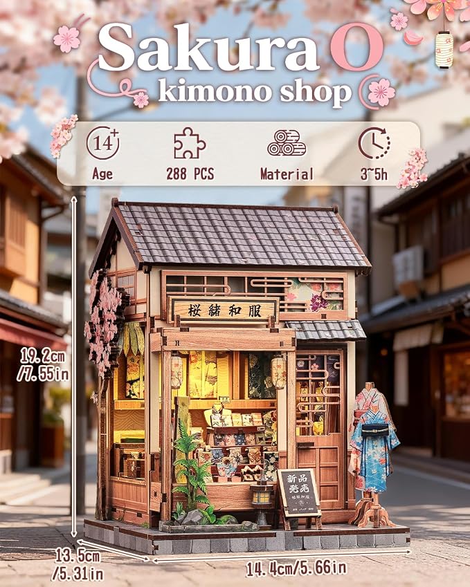 CUTEBEE Book Nook Kit for Adults Teens, DIY Japanese Style Miniature Dollhouse, 3D Puzzle Educational Toy, Bookshelf Home Decor & Creative Birthday for Family Friends