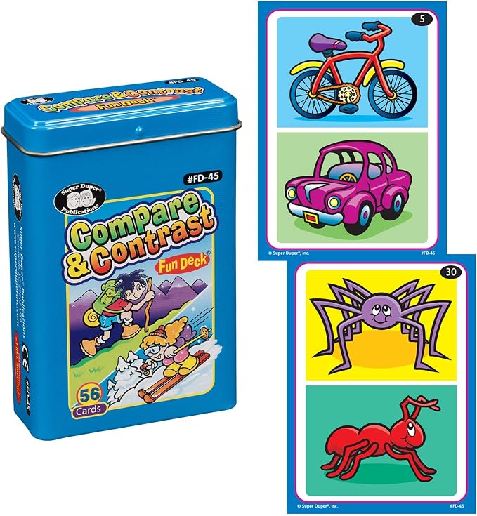 Super Duper Publications | Compare and Contrast Fun Deck | Language Development and Reasoning Skills Flash Cards | Educational Learning Materials for Children