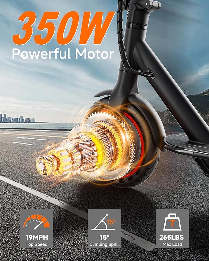 Electric Scooter for Adults, Teens & Big Kids, 350W-500W Motor, 10Mph-21 MPH & 10-28 Miles Max Range, 6.5 to 10 inch Tires, Portable Lightweight E-Scooter