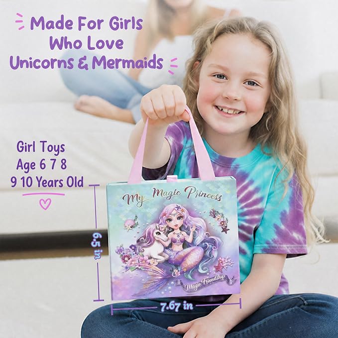 Charm Bracelet Making Kit & Unicorn/Mermaid Girl Toy- ideal Crafts for Ages 8-12 Girls who Inspire Imagination and Create Magic with Art Set and Jewelry Making Kit