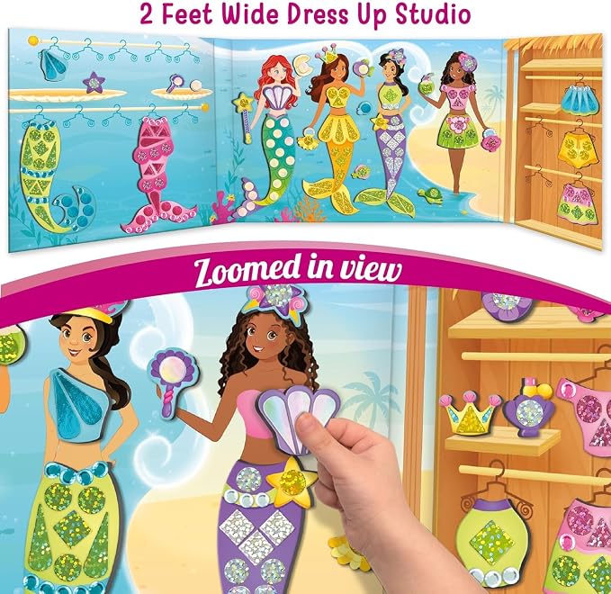 Imagimake DIY Magnetic Dress-Up Mermaid | Pretend Play Magnetic Toys for Kids 3-5 | 30 Magnetic Dresses & Accessories | Interchange & Create Unlimited Outfits | 3,4,5,6 & 7 Year Old Girl Birthday Gift