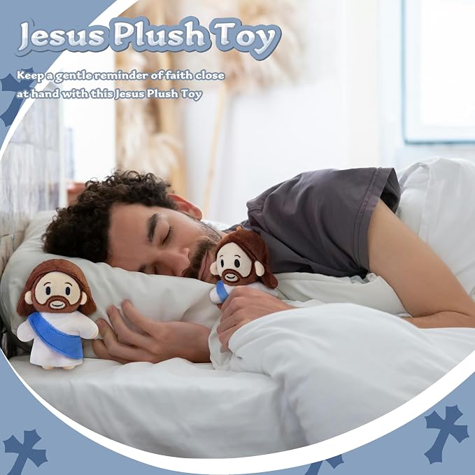 Jesus Plush Doll – Soft Religious Stuffed Animal for Kids – Christian Savior Toy for Easter, Baptism, First Communion, and Sunday School Gifts 12"