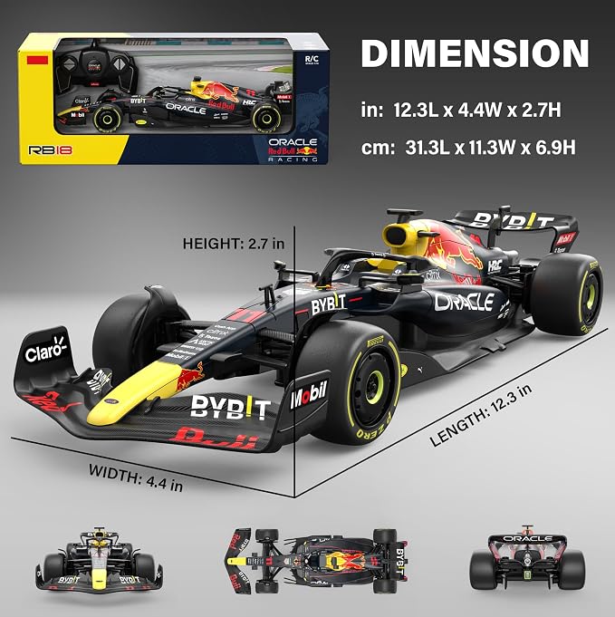 Voltz Toys Authentic Licensed 1:18 F1 RedBull Rb18 Car Remote Control Car - F1 Collection RC car Series for Kids and Adults - 2.4GHz RC Car for Gift (1:18 RedBull Rb18(NO.11))