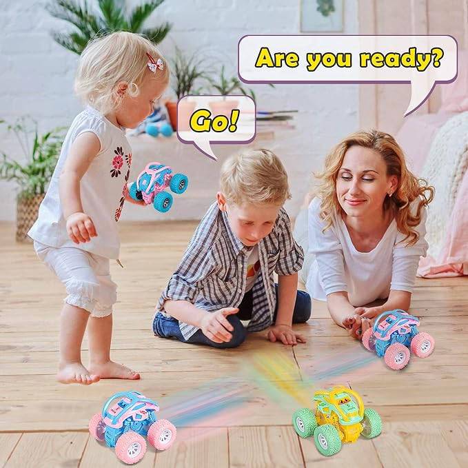 LODBY Car Toys for 2 3 4 Year Old Girls Gifts, Pull Back Cars Toys for Toddler Age 2-6, Monster Trucks for Kids Boys Toys Age 2-6 Year Old Girl Birthday Gifts