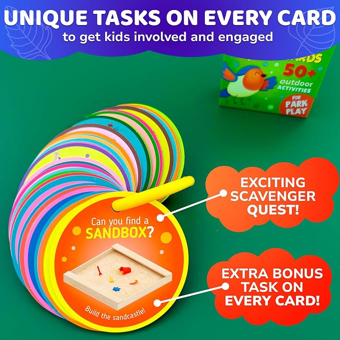 QUOKKA Scavenger Hunt Game for Toddlers 3-5 – 50 Toddler Activities Outdoor Cards Game Set - Fun Educational Play for Preschool Boys and Girls and Early Development