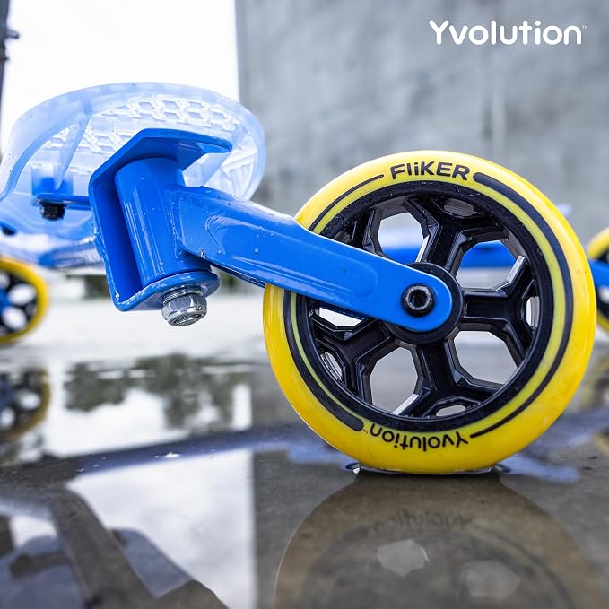 Yvolution Fliker A3 Drift Scooter, 3 Wheels Kids Wiggle Scooter, Foldable, Handbrake, Caster Wheels, for Boys and Girls Aged 7+ Years Old, Max Weight 175lbs