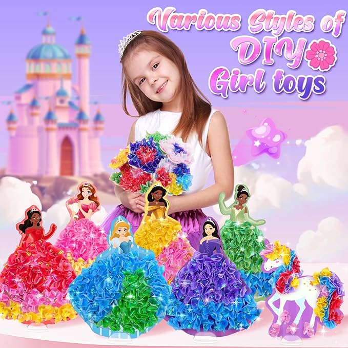 ZOOI Poke Art Kits, Arts and Crafts for Kids 4-8, Pretty Pretty Princess Game, Poke in Crafts for Kids Ages 4-8, Birthday Gifts for 4, 5, 6, 7, 8 Year Old Girl Toys Age 6-8 Art Kits