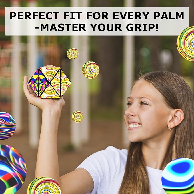 Shashibo Sensory Fidget Toy for Adults & Kids, Stress Relief Fidget Toy for Adults, Teens & Kids, Cool Fidget Toys for Desk, Classroom Must Have, Sensory Shape Shifting Cube, 100+ Possible Shapes