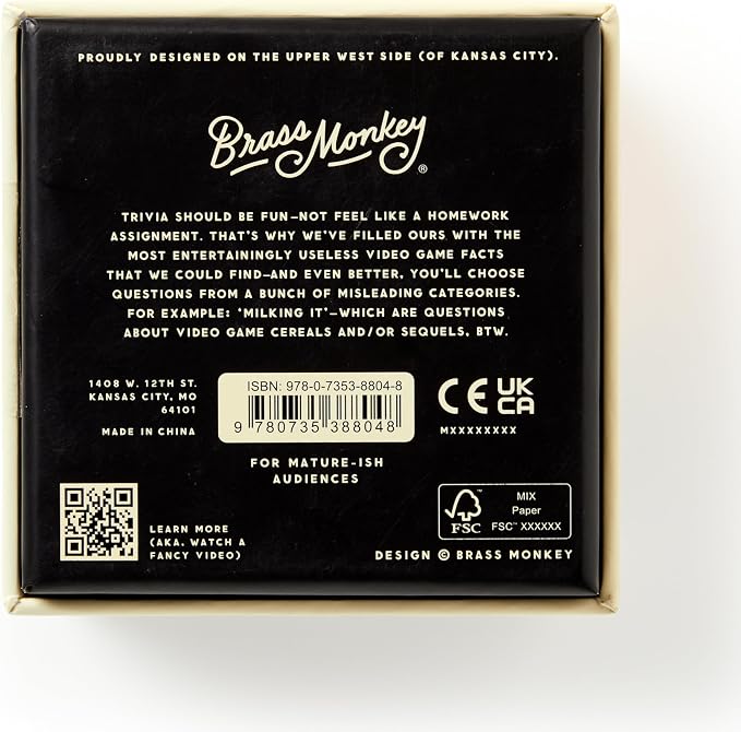 Brass Monkey Bizarre Video Game Trivia – Trivia Card Game Set with 200 Unique Questions About Bizarre Video Game Trivia