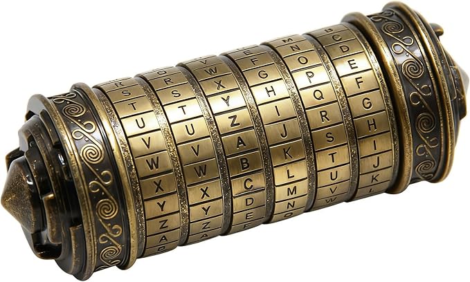 yofit Da Vinci Code Mini Cryptex Lock Puzzle Box - Valentine's Day Gift with Hidden Compartments for Notes, Jewelry, Rings & Money, Romantic Anniversary Birthday Gifts for Her, Girlfriend, Women & Men