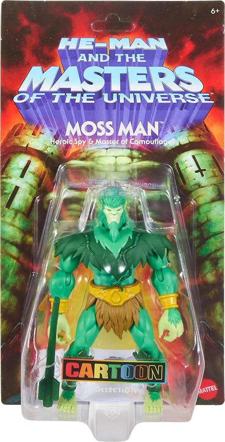 Masters of the Universe Origins Action Figure 200X Cartoon Collection Moss Man, 5.5 Inch 1980s Motu TV Hero, Detailed Design & Mace, Camouflaged Spy