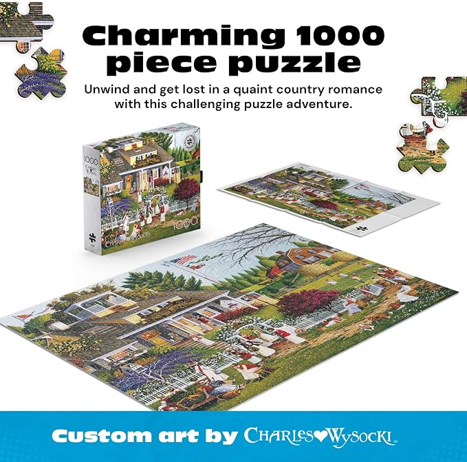 Buffalo Games Charles Wysocki Love 1000 Piece Jigsaw Puzzle - Silver Select, Multicolor, 26.75 x 19.75 in - Recycled Board - Poster Included - Expert Adult Jigsaw Puzzles