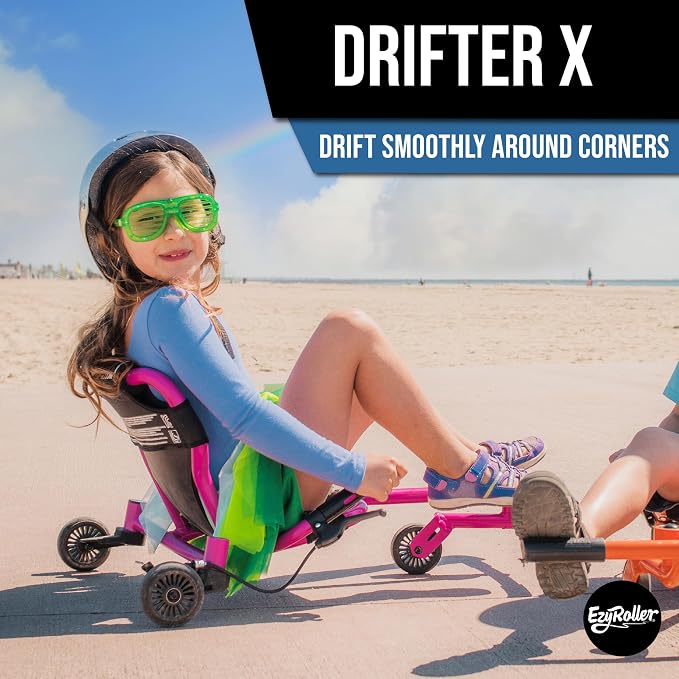 EzyRoller Drifter X Ride On Toy for Kids, Ages 4-12, Up to 154 lbs - Pink