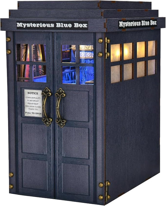 Book Nook Kit, DIY Miniature House Dollhouse Kit 3D Puzzle for Adults | Booknook Bookend Bookshelf Decor Tiny House Model Build with Dust Cover, Gifts for Family and Friends