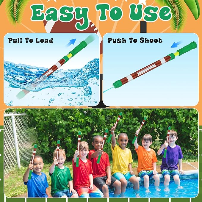 Halloscume 12 Pcs Football Party Favors, 15'' Water Guns Bulk for Kids Water Squirt Blasters Guns, Summer Activity Swimming Pool Backyard Beach Outdoor Toys for Kids Adults, 39 ft Range Shooter