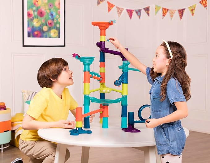 B. toys – Marble Palooza – Buildable STEM-Based Maze Run Kit Featuring 38 Interlocking Components – Logical Thinking and Fine Motor Development Set for Inquisitive Kids – 3+ Years