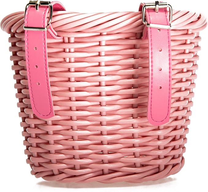 MEGHNA Woven Mini Bike Basket for Kid Bike Handlebar Bike Basket for Girl Boy for Scooter, Multi-Colors