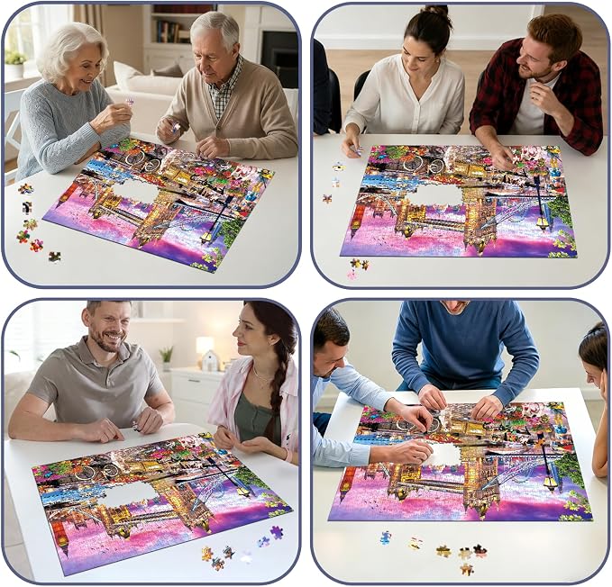 London Bridge Puzzles for Adults 1000 Pieces,Challenging Jigsaw Puzzles for Adults,Difficult Impossible Puzzle for Family Game Night,Recycled Paper Jigsaw Puzzle,Gifts for Boys Girls